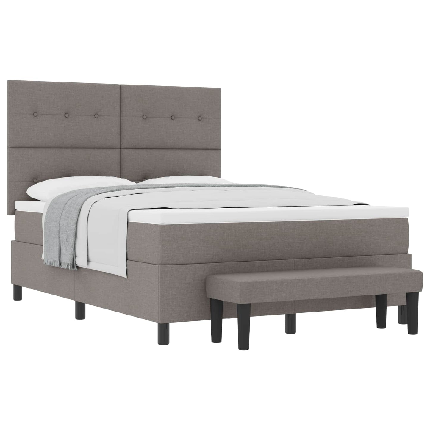 Postel S Boxspringem S Čelo Taupe 140 X 190 Cm Textil