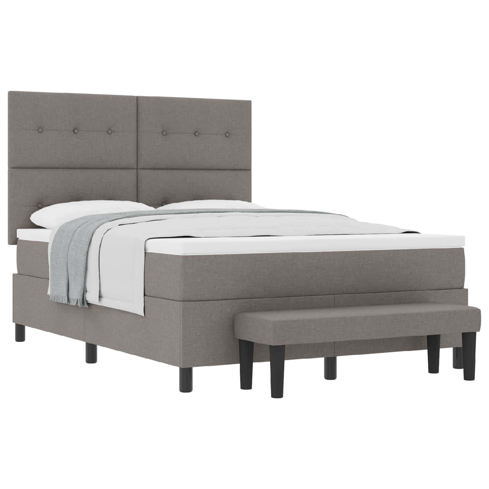 Postel S Boxspringem S Čelo Taupe 140 X 190 Cm Textil