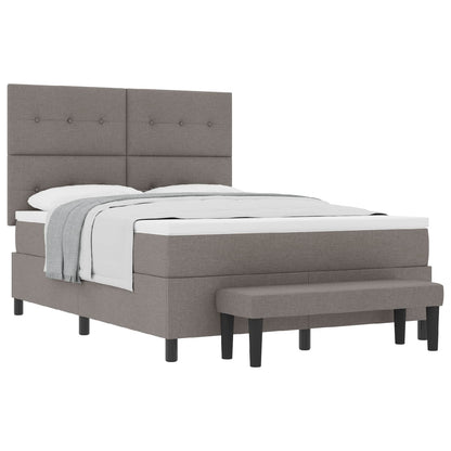 Postel S Boxspringem S Čelo Taupe 140 X 190 Cm Textil
