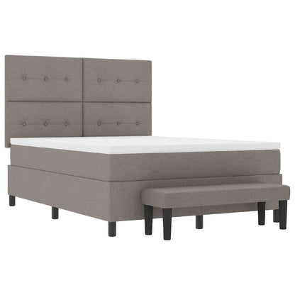 Postel S Boxspringem S Čelo Taupe 140 X 190 Cm Textil