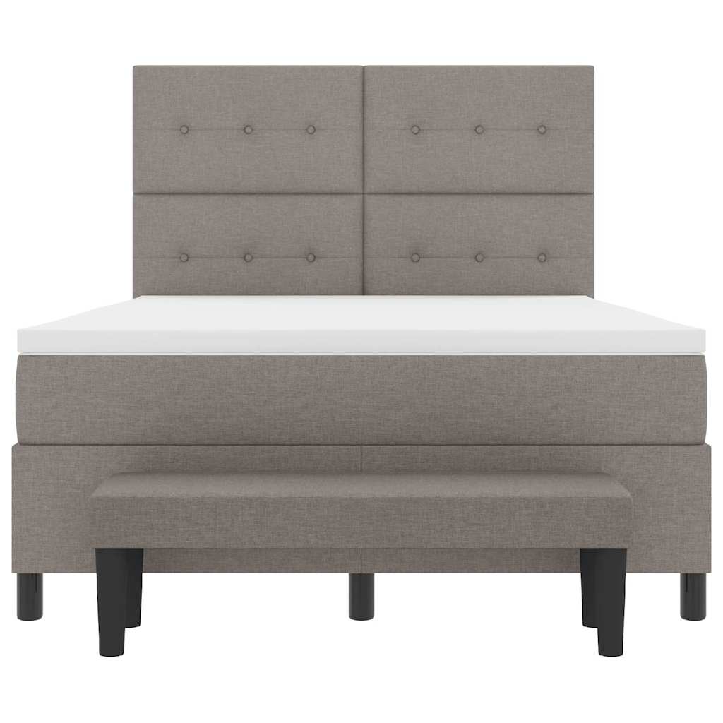 Postel S Boxspringem S Čelo Taupe 140 X 190 Cm Textil