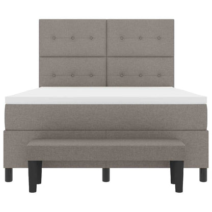 Postel S Boxspringem S Čelo Taupe 140 X 190 Cm Textil