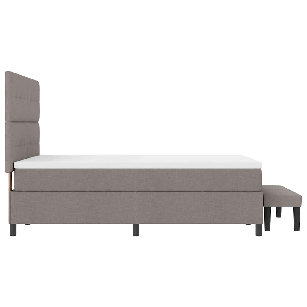 Postel S Boxspringem S Čelo Taupe 140 X 190 Cm Textil