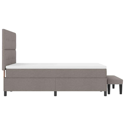 Postel S Boxspringem S Čelo Taupe 140 X 190 Cm Textil