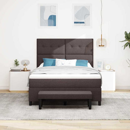 Postel S Boxspringem S Čelo Tmavě Hnědá 140 X 200 Cm Textil