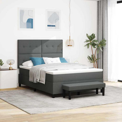 Postel S Boxspringem S Polštářem Tmavě Šedá 160 X 200 Cm Textil