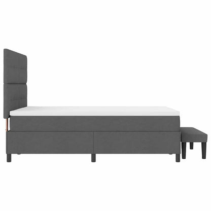 Postel S Boxspringem S Polštářem Tmavě Šedá 160 X 200 Cm Textil
