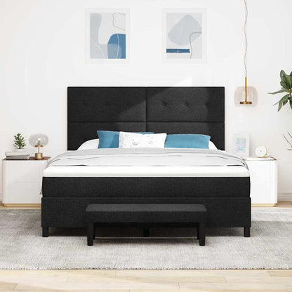 Postel S Boxspringem S Čelo Černá 180 X 200 Cm Textil