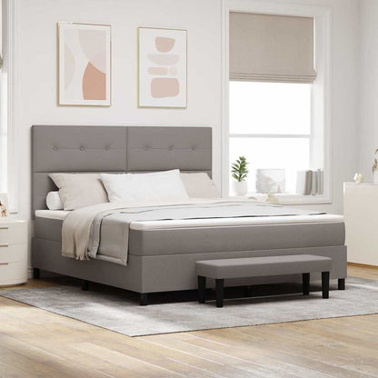 Postel S Boxspringem S Čelo Taupe 180 X 200 Cm Textil