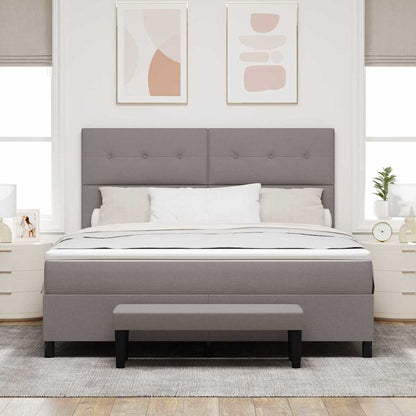 Postel S Boxspringem S Čelo Taupe 180 X 200 Cm Textil