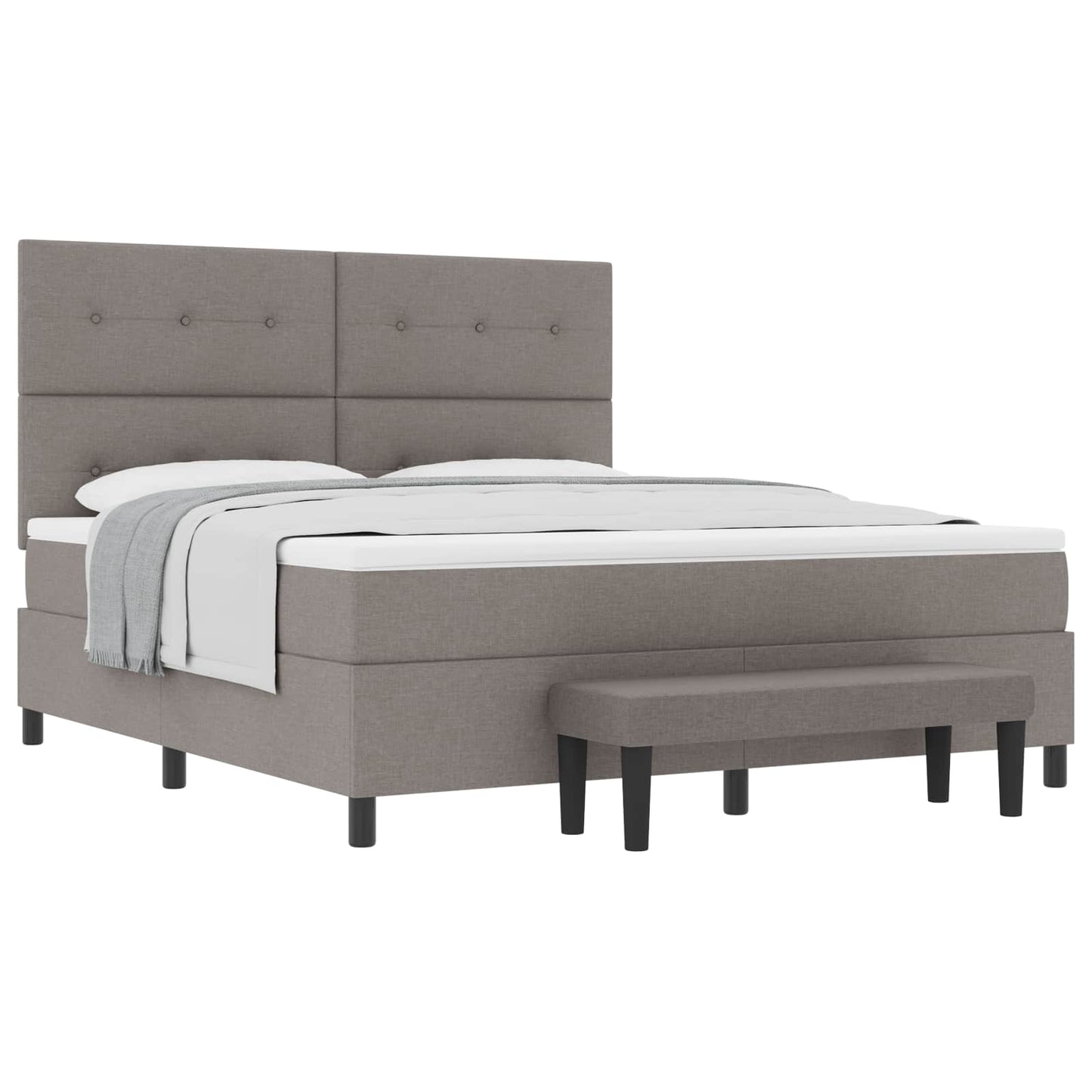 Postel S Boxspringem S Čelo Taupe 180 X 200 Cm Textil