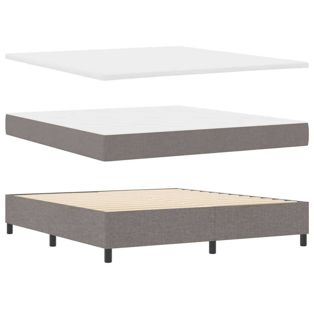 Postel S Boxspringem S Čelo Taupe 180 X 200 Cm Textil