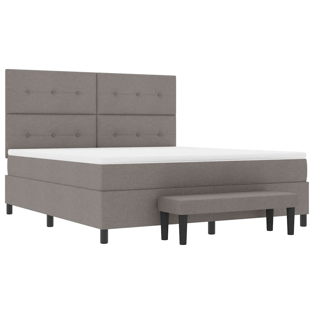 Postel S Boxspringem S Čelo Taupe 180 X 200 Cm Textil