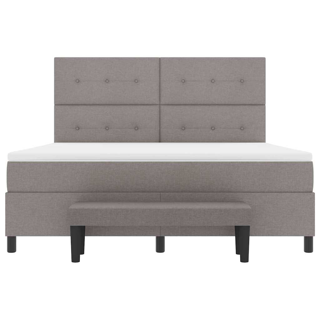 Postel S Boxspringem S Čelo Taupe 180 X 200 Cm Textil