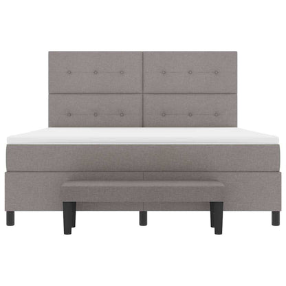 Postel S Boxspringem S Čelo Taupe 180 X 200 Cm Textil