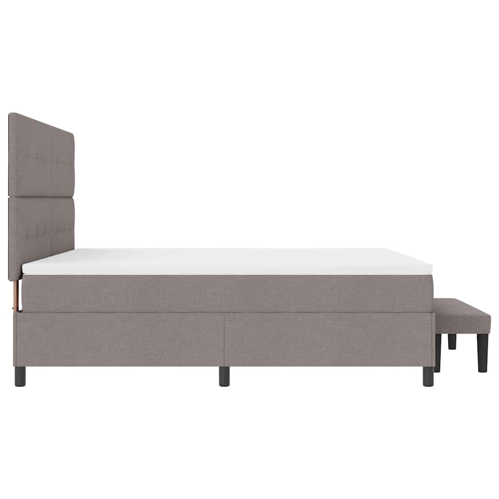 Postel S Boxspringem S Čelo Taupe 180 X 200 Cm Textil