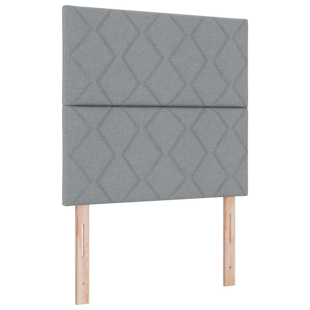 Postel S Boxspringem S Čelo Světle Šedá 100 X 200 Cm Textil