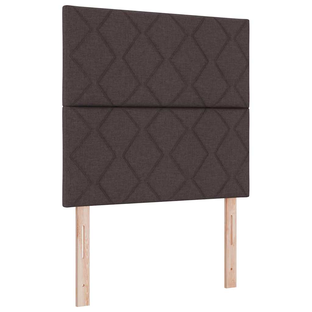 Postel S Boxspringem S Čelo Tmavě Hnědá 100 X 200 Cm Textil