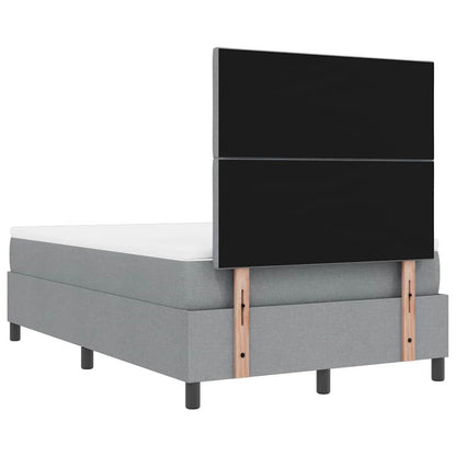 Postel S Boxspringem S Čelo Světle Šedá 120 X 190 Cm Textil