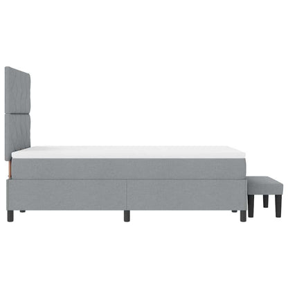 Postel S Boxspringem S Čelo Světle Šedá 120 X 190 Cm Textil