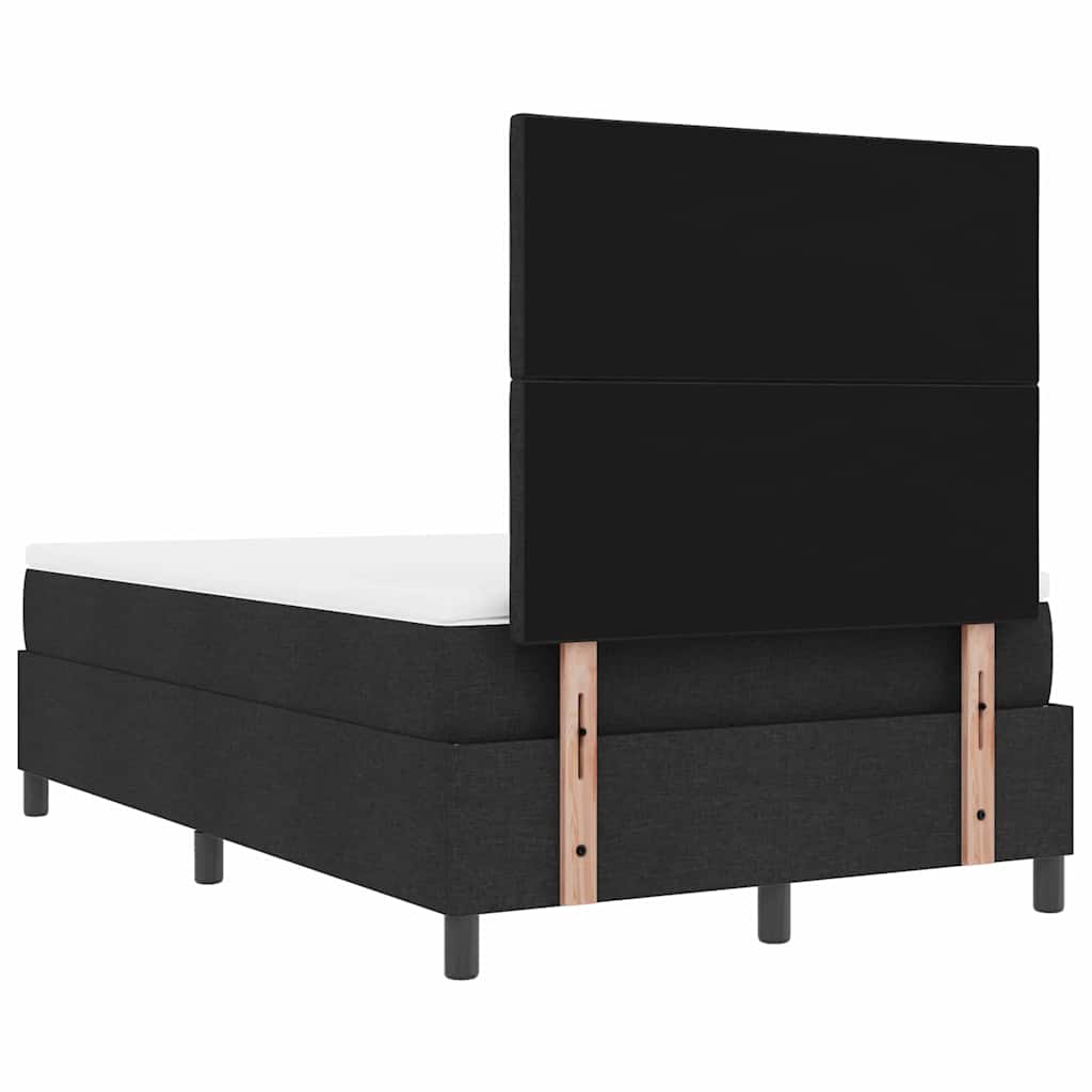 Postel S Boxspringem S Čelo Černá 120 X 190 Cm Textil