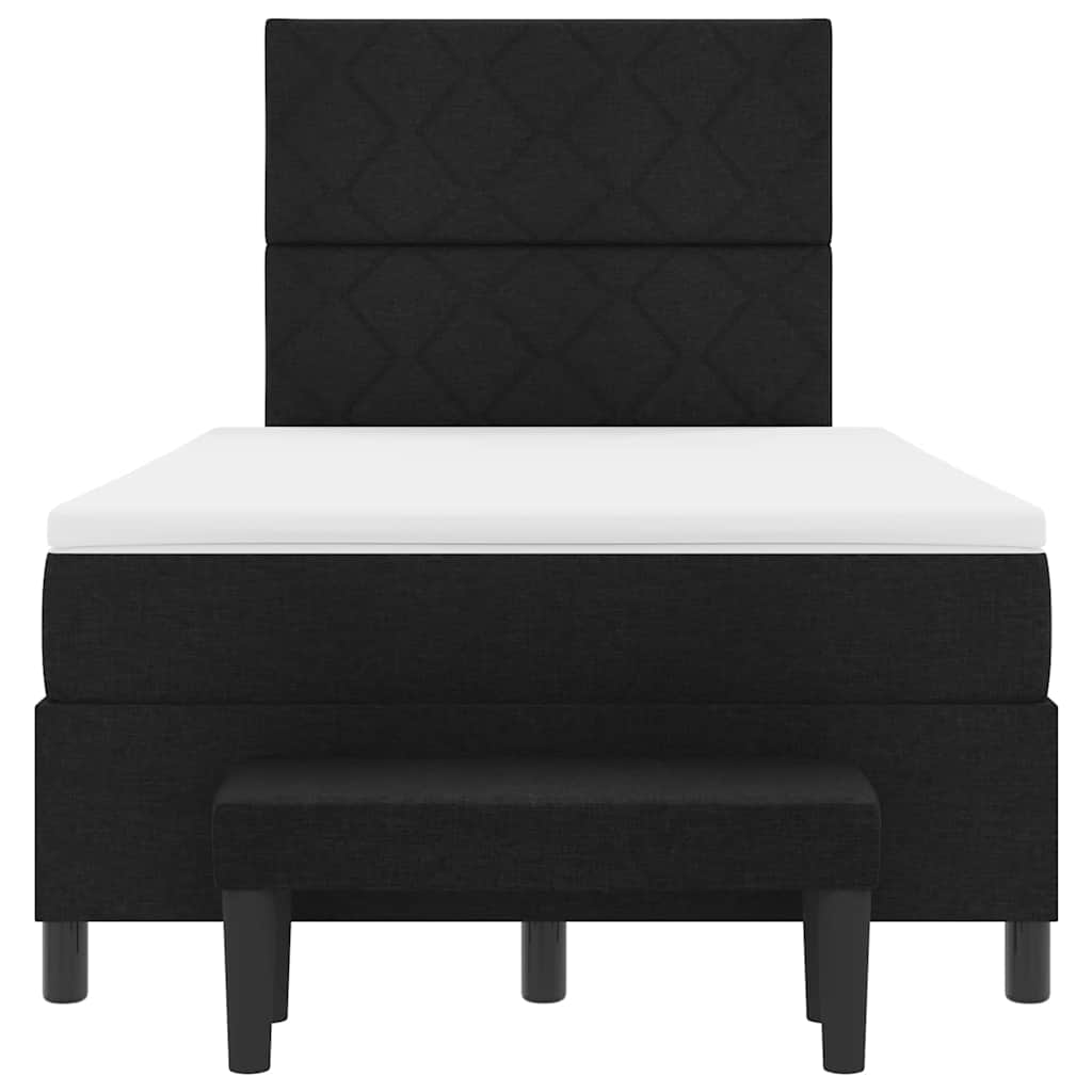 Postel S Boxspringem S Čelo Černá 120 X 190 Cm Textil