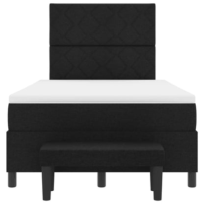 Postel S Boxspringem S Čelo Černá 120 X 190 Cm Textil
