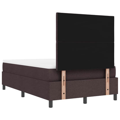Postel S Boxspringem S Čelo Tmavě Hnědá 120 X 190 Cm Textil