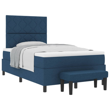 Postel S Boxspringem S Polštářem Modrá 120 X 190 Cm Textil