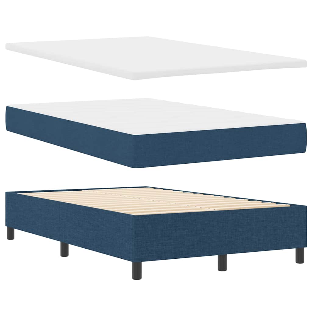 Postel S Boxspringem S Polštářem Modrá 120 X 190 Cm Textil