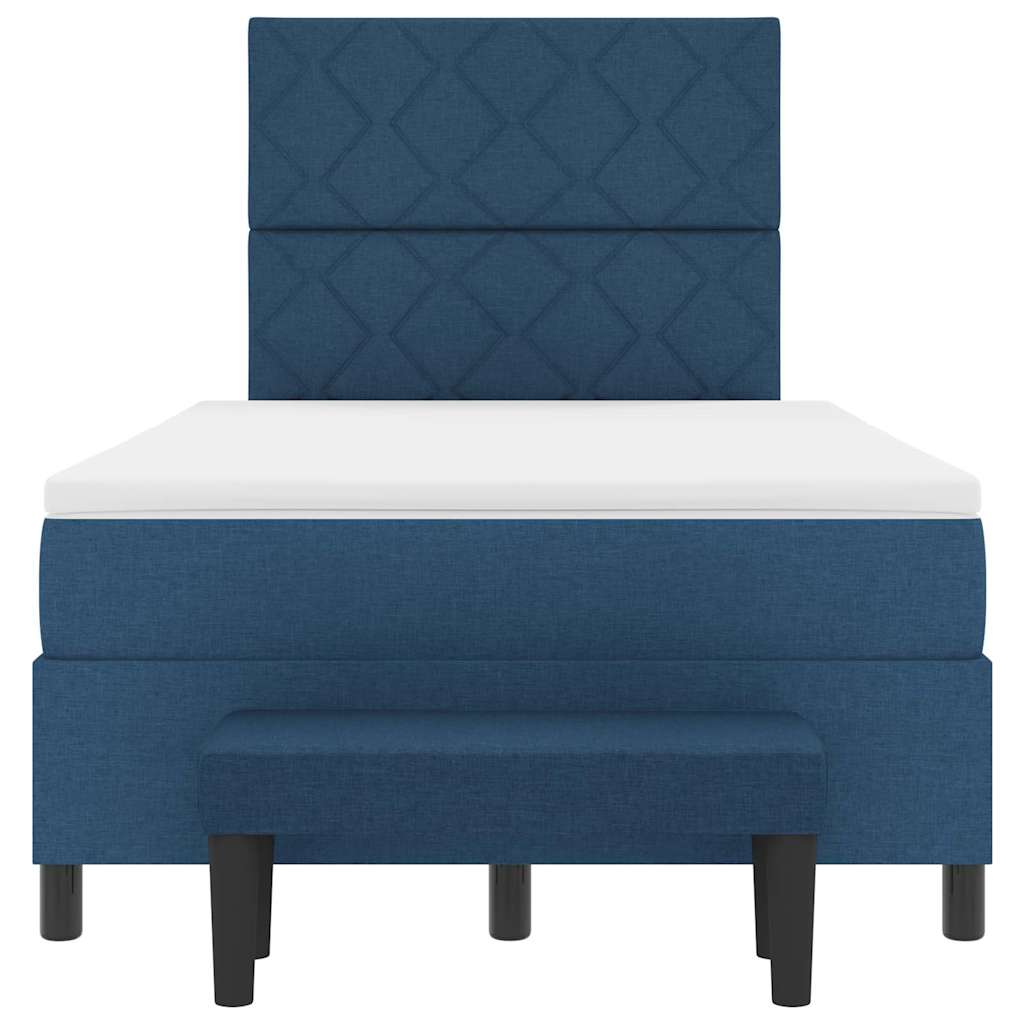 Postel S Boxspringem S Polštářem Modrá 120 X 190 Cm Textil