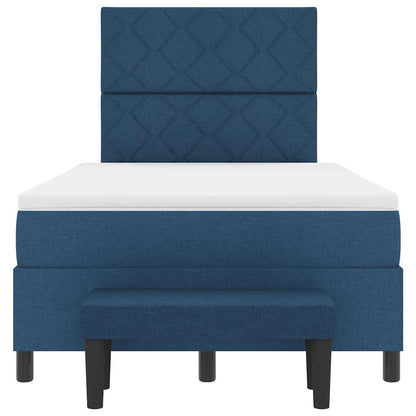 Postel S Boxspringem S Polštářem Modrá 120 X 190 Cm Textil