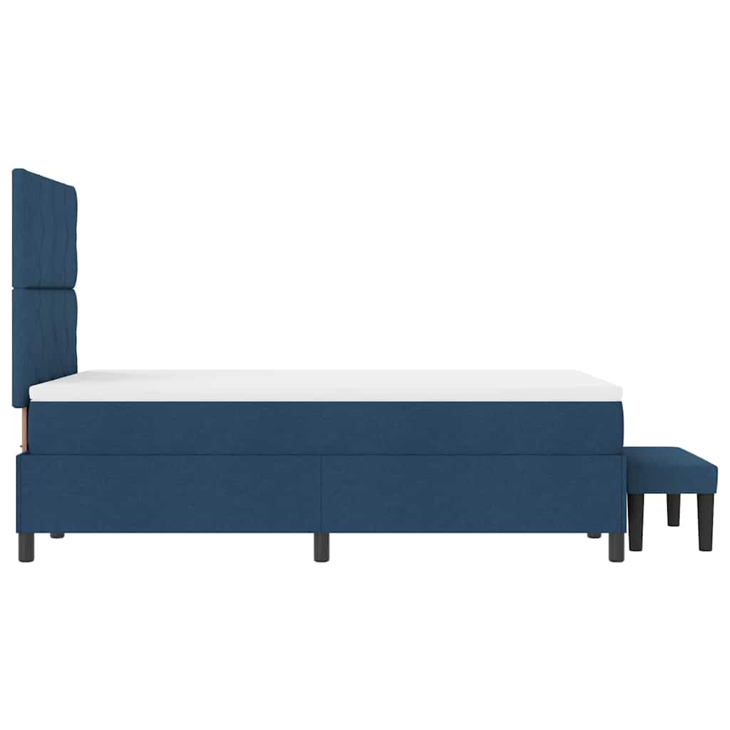 Postel S Boxspringem S Polštářem Modrá 120 X 190 Cm Textil