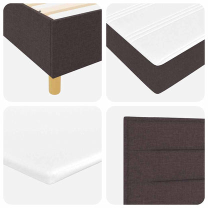 Postel S Boxspringem S Čelo Tmavě Hnědá 200 X 90 Cm Textil