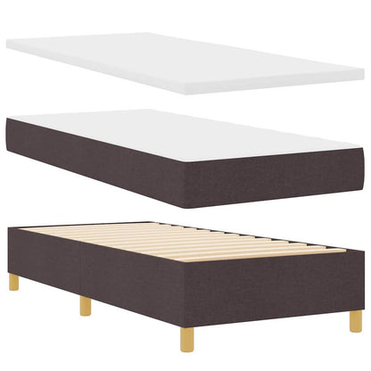 Postel S Boxspringem S Čelo Tmavě Hnědá 200 X 90 Cm Textil