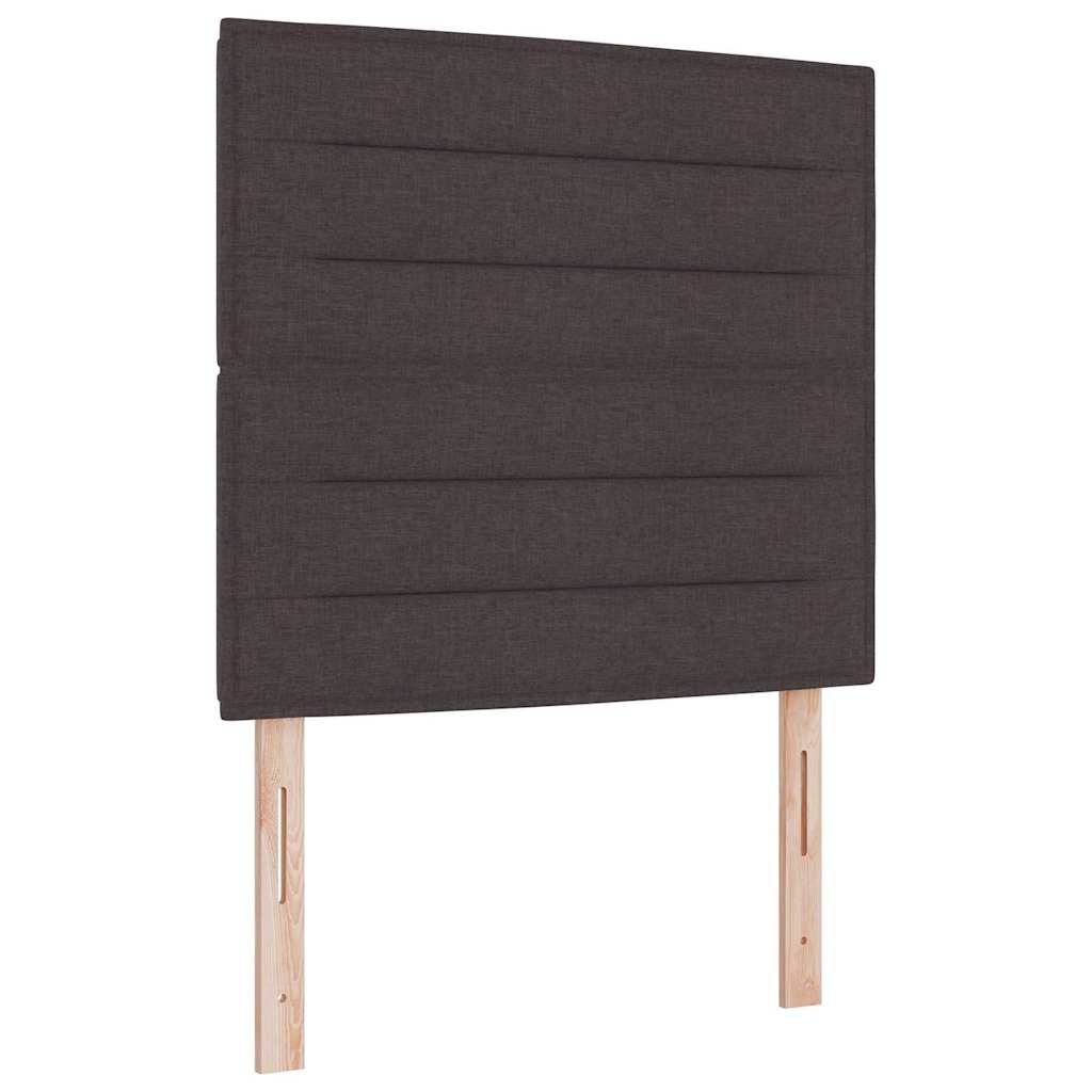 Postel S Boxspringem S Čelo Tmavě Hnědá 200 X 90 Cm Textil