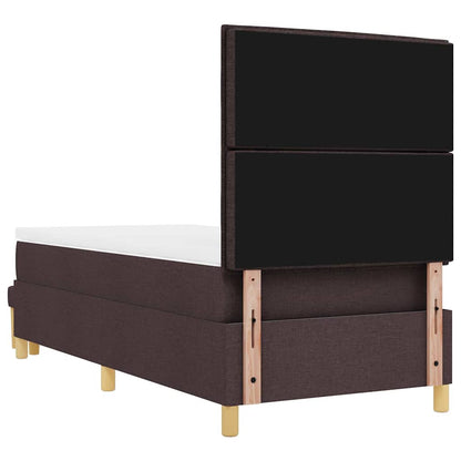 Postel S Boxspringem S Čelo Tmavě Hnědá 200 X 90 Cm Textil