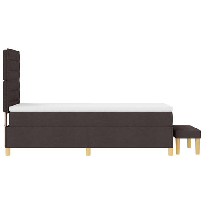Postel S Boxspringem S Čelo Tmavě Hnědá 200 X 90 Cm Textil