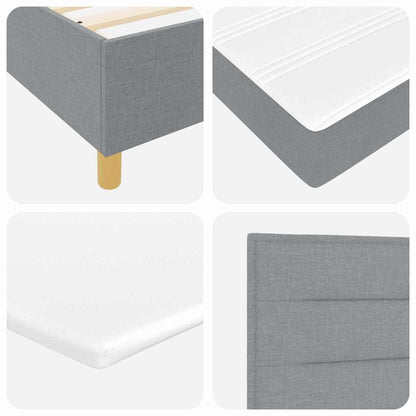 Postel S Boxspringem S Čelo Světle Šedá 190 X 120 Cm Textil