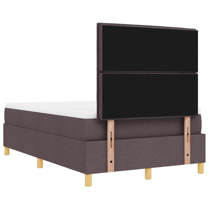 Postel S Boxspringem S Čelo Tmavě Hnědá 190 X 120 Cm Textil