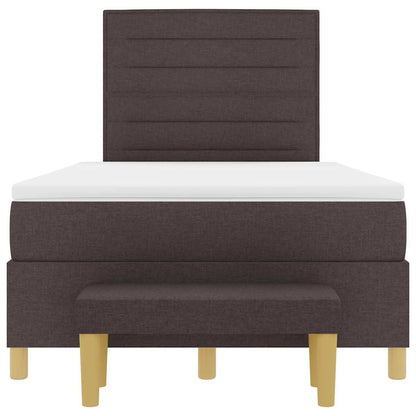Postel S Boxspringem S Čelo Tmavě Hnědá 190 X 120 Cm Textil