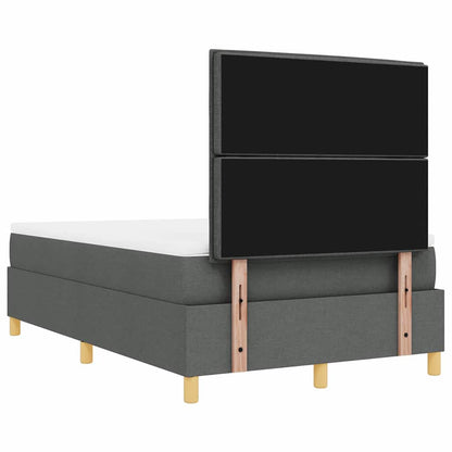 Postel S Boxspringem S Čelo Tmavě Šedá 200 X 120 Cm Textil
