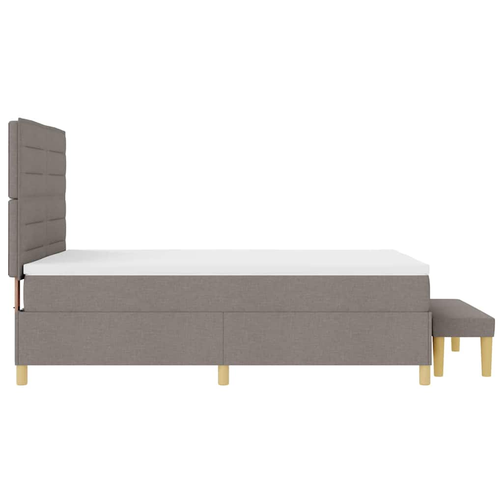 Postel S Boxspringem S Čelo Taupe 190 X 140 Cm Textil