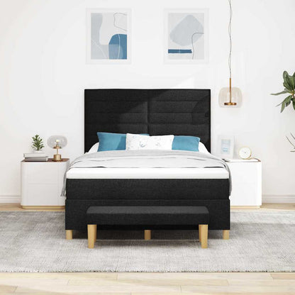 Postel S Boxspringem S Čelo Černá 200 X 160 Cm Textil