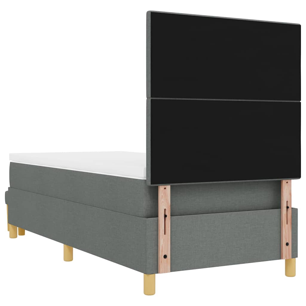 Postel S Boxspringem S Čelo Tmavě Šedá 200 X 80 Cm Textil