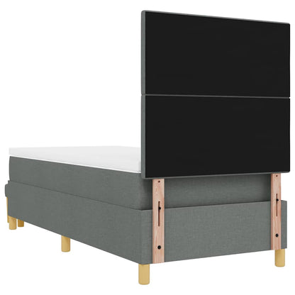 Postel S Boxspringem S Čelo Tmavě Šedá 200 X 80 Cm Textil