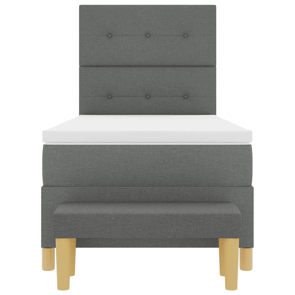 Postel S Boxspringem S Čelo Tmavě Šedá 200 X 80 Cm Textil