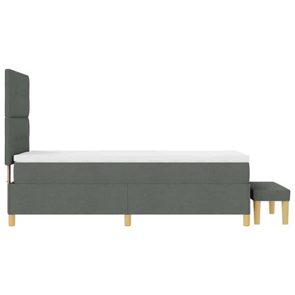 Postel S Boxspringem S Čelo Tmavě Šedá 200 X 80 Cm Textil