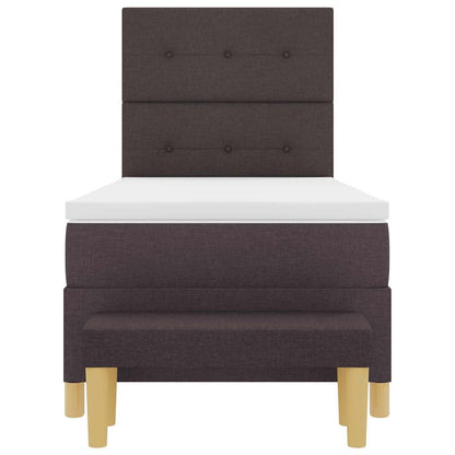 Postel S Boxspringem S Čelo Tmavě Hnědá 200 X 80 Cm Textil