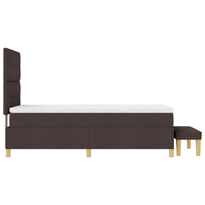 Postel S Boxspringem S Čelo Tmavě Hnědá 200 X 80 Cm Textil
